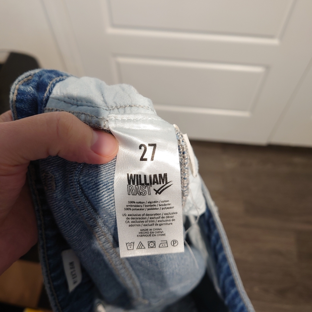 William Rast Blue Straight Leg Jeans with Artistic Details - Picture 5 of 7